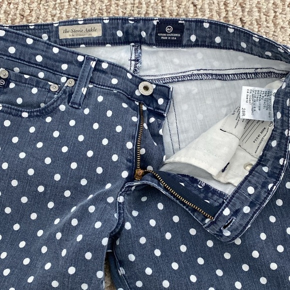 AG Adriano Goldschmied The Stevie Ankle Straight Leg Polka Dot Jeans, 28R - Picture 4 of 14